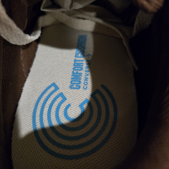 Converse Brown Canvas Sneakers With Leather Trim & Cushion Comfort Insoles - Picture 4 of 5